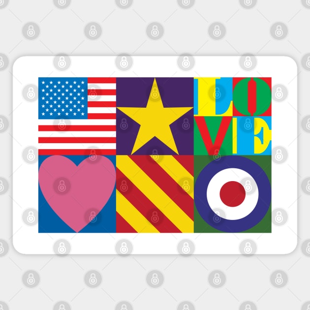 Pop Art Symbols - USA Magnet by DAFTFISH